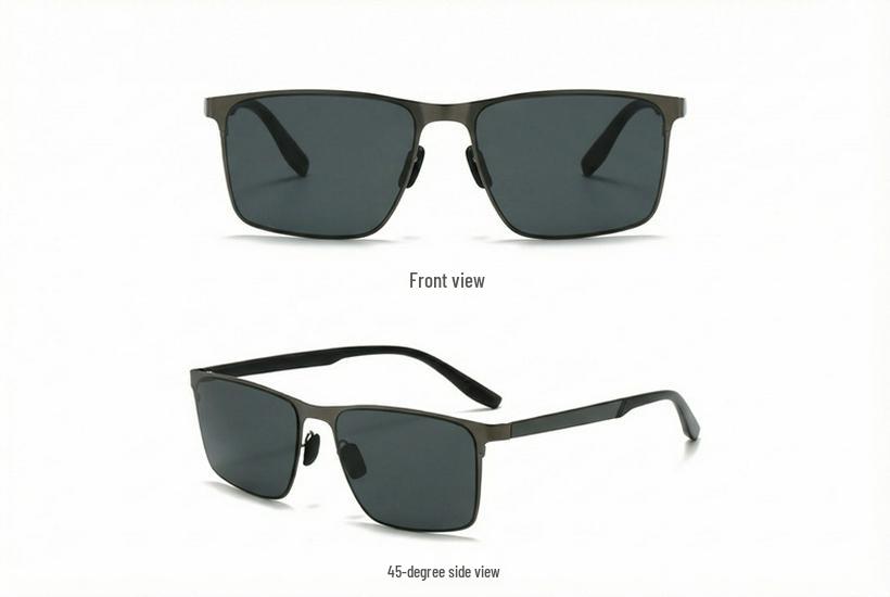 2026 Men's European & American Fashion Square Frame Polarized Sunglasses - Outdoor Driving & Sun Protection