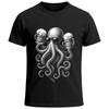 Men's Oktoberfest Octopus 100% Cotton T-shirt Mens Tees Top with Beer Mugs Fun Shirt-