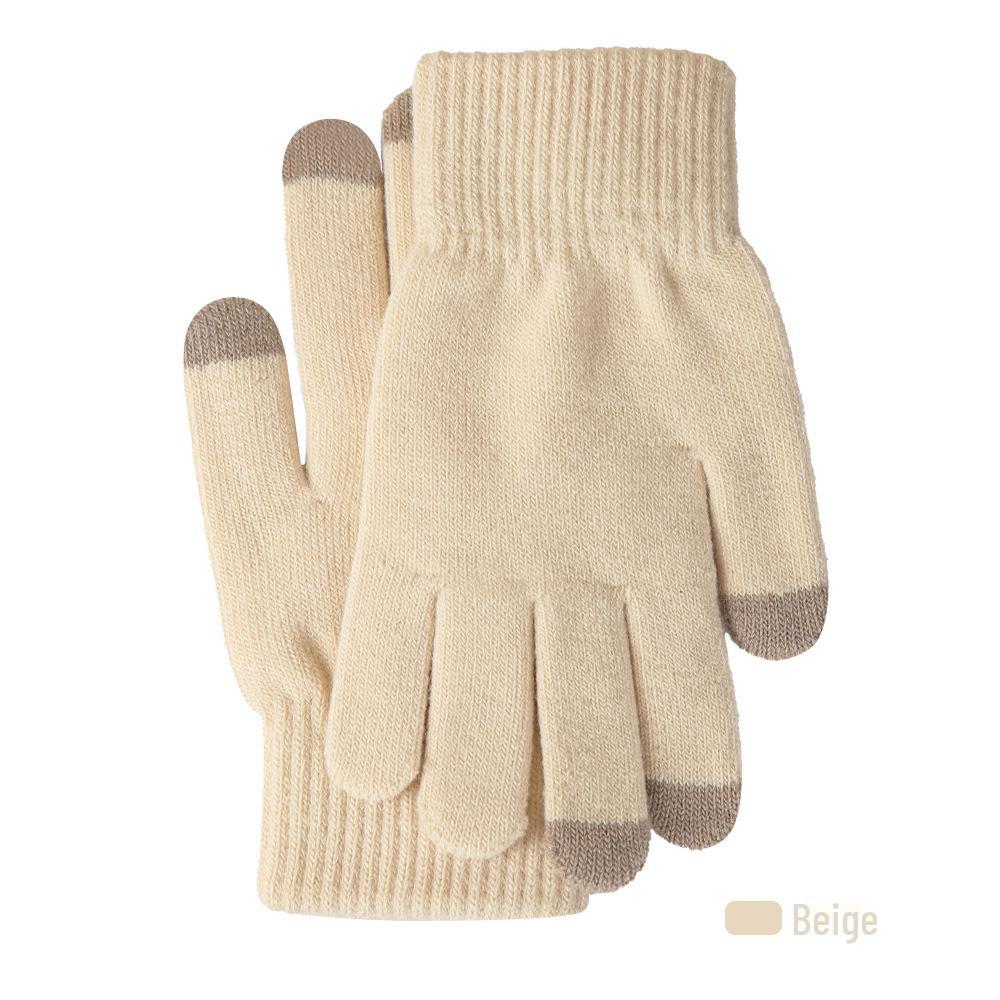 Men's Touchscreen Wool Gloves - Double-Layered, Velvet-Lined, and Warm for Autumn/Winter