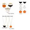 Metal Pumpkin Pendant Ring Enamel Ghost Pendant Jewelry Cute Halloween Jewelry Set  Women