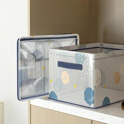 Cesto portaoggetti per vestiti in PVC impermeabile Scatola portaoggetti per biancheria intima pieghevole trasparente con struttura in metallo Scatola portaoggetti per articoli vari salva spazio