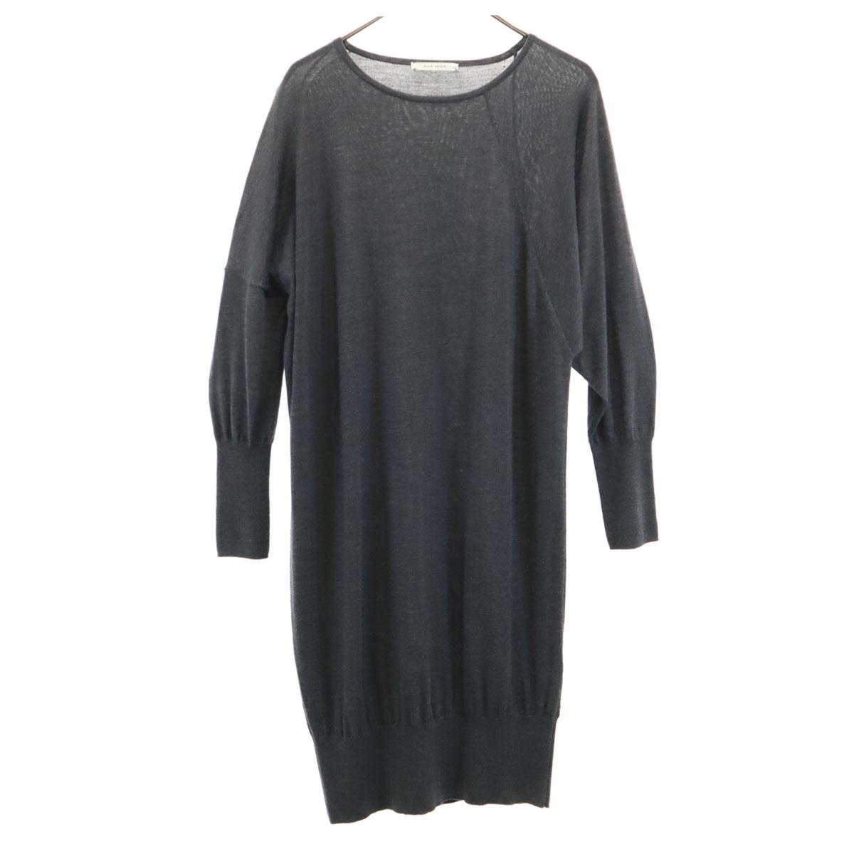 

PLAIN PEOPLE 100% wool Long sleeve knit Long dress 3 gray Women Used