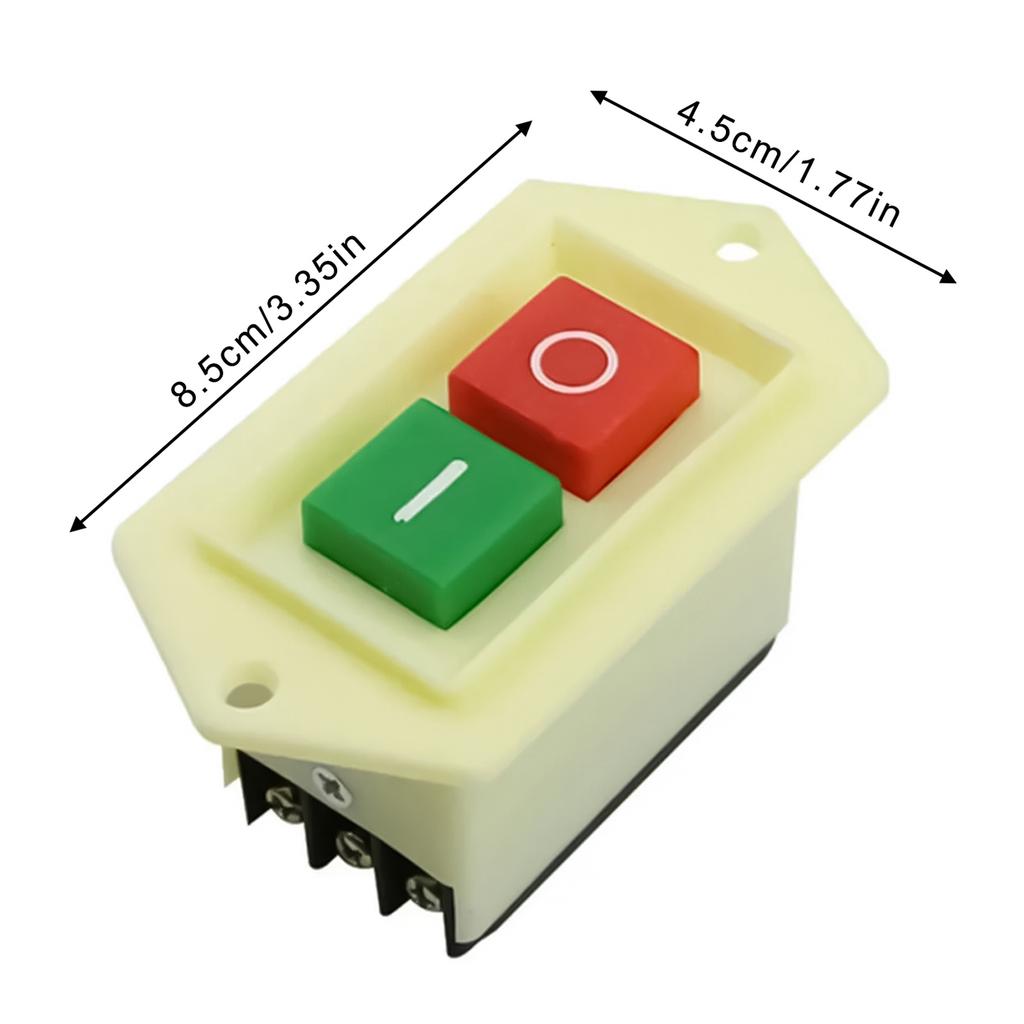 5A 3 Phase Locking ON/Off Power Push Electrical 5A ON/OFF Control Push Button for Bench Drills Sanders Cutters