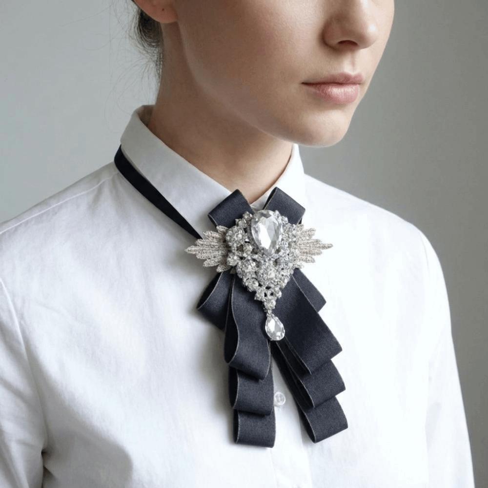 British Style Rhinestone Collar Flower Adjustable Men's Suit Accessory Gentleman's Bow Tie Wedding