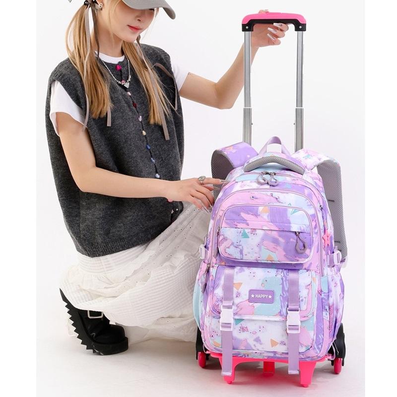 Mochila con Ruedas para el Colegio Mochilas Escolares con Ruedas Mochila de Estudiante 6 Ruedas (34*20*47CM)ZRY5193