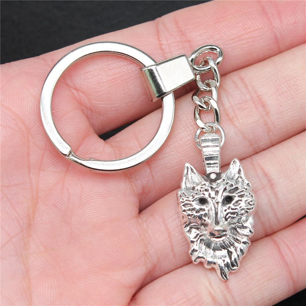 Dinosaur Animal Prehistoric Creature Pendant Antique Bronze Metal Keychain with 30mm Ring for Women High Quality