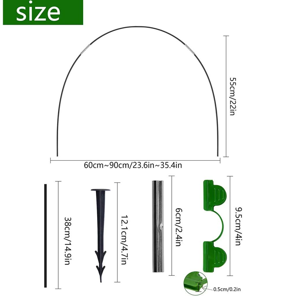 Greenhouse Hoops Grow Tunnel Insect Repellent Animal Protection Plant Shade Support Garden Stakes Bracket Connection Steel Pipe