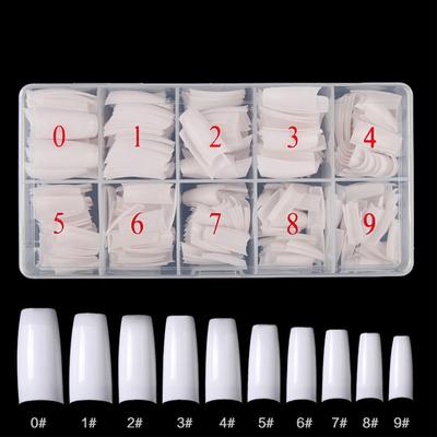 500 Stück extra lange falsche Nagelspitzen, Acrylgel, Salon, halbe Abdeckung, Nagel-Tools