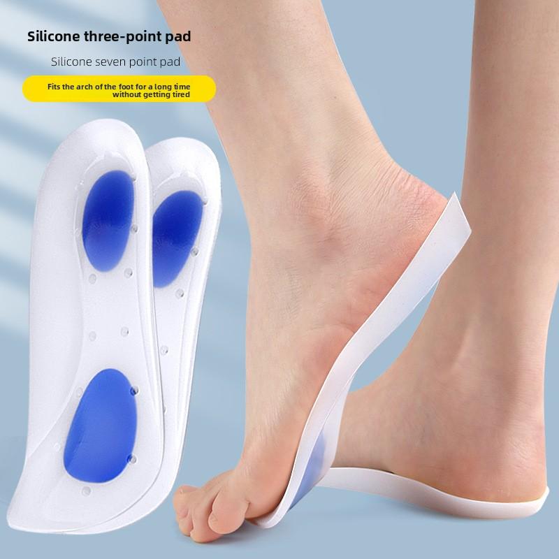Silicone Seven-point Pad Shock-absorbing Heel Flat Sports and Leisure Half Pad Foot Eight-character Foot Silicone Insole