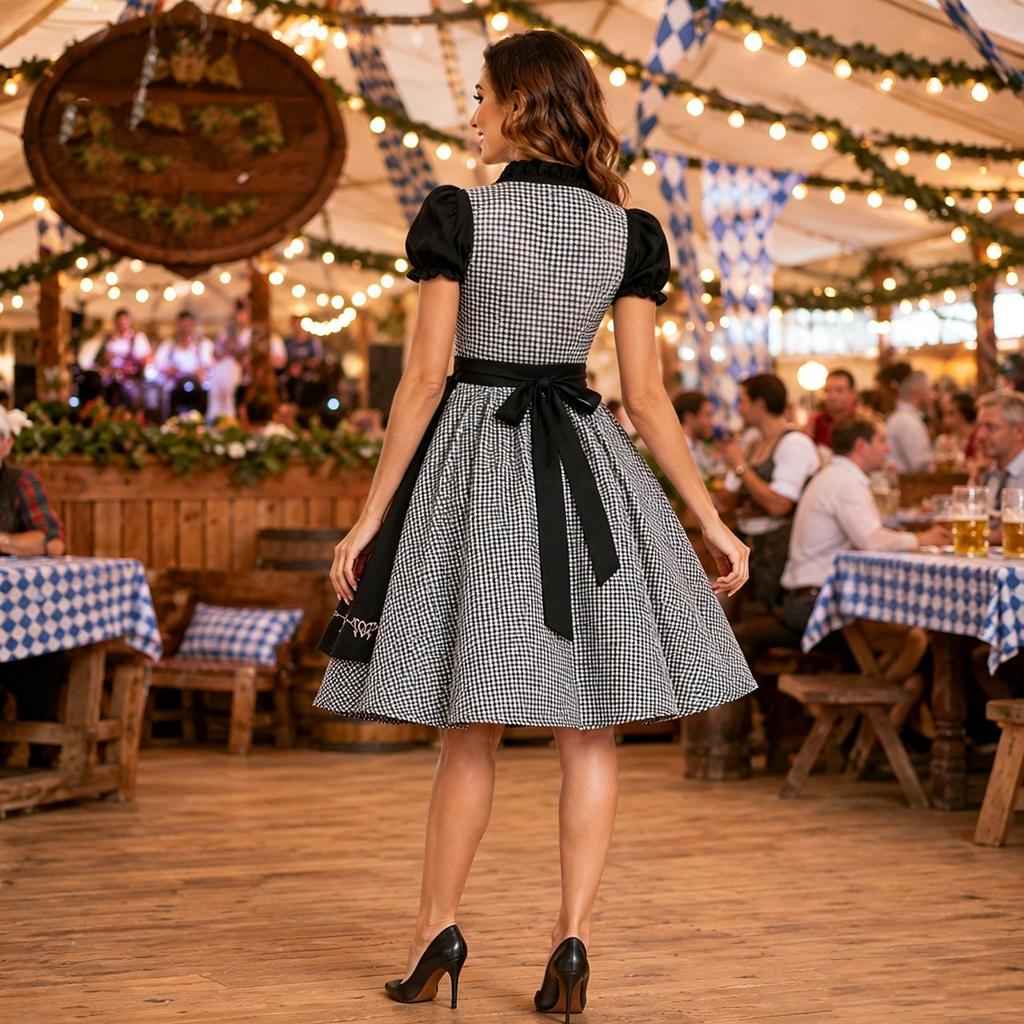 Women's Plaid Dress for Oktoberfest Party Festival