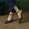 Sandali a Punta Nudi Scarpe da Donna Designer Punta Acuta Traforate Sandali Gladiatore Incrociati Tacchi Alti Scarpe Sexy