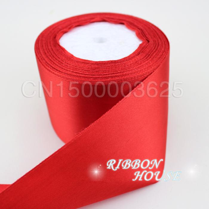 (25 Yards/Rolle) 3" (75 mm) Rotes Dekorationsband Einzelgesicht Satinband Geschenk Weihnachtsband Gurtband
