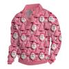 Men's Christmas Cotton Pullover Long Sleeve Outdoor Shirt Vintage Corduroy Button Stand Collar Shirt Casual Sweatshirt Christmas Print Top