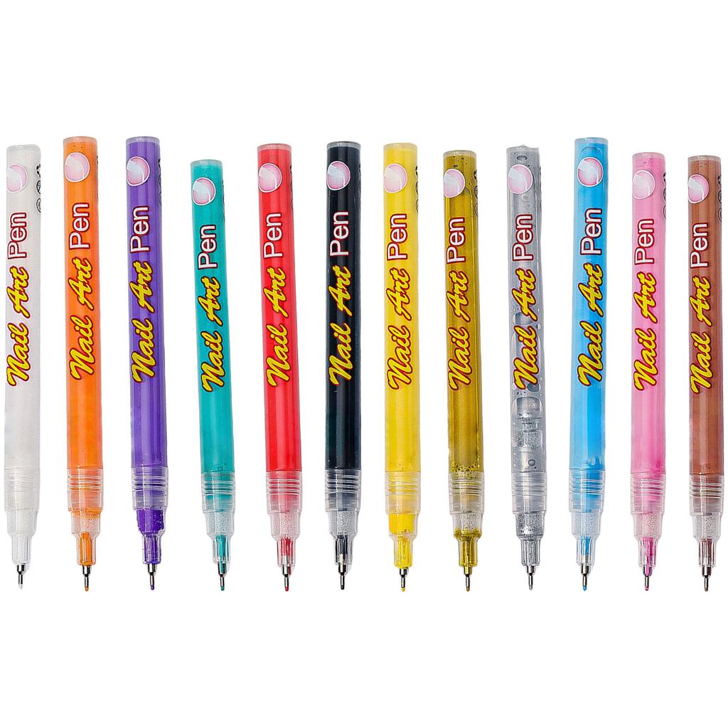 Nail Art Pen Set All In One Dotting Pen and Painting Liner Brush for Creative DIY Nail Art Manicure Tools