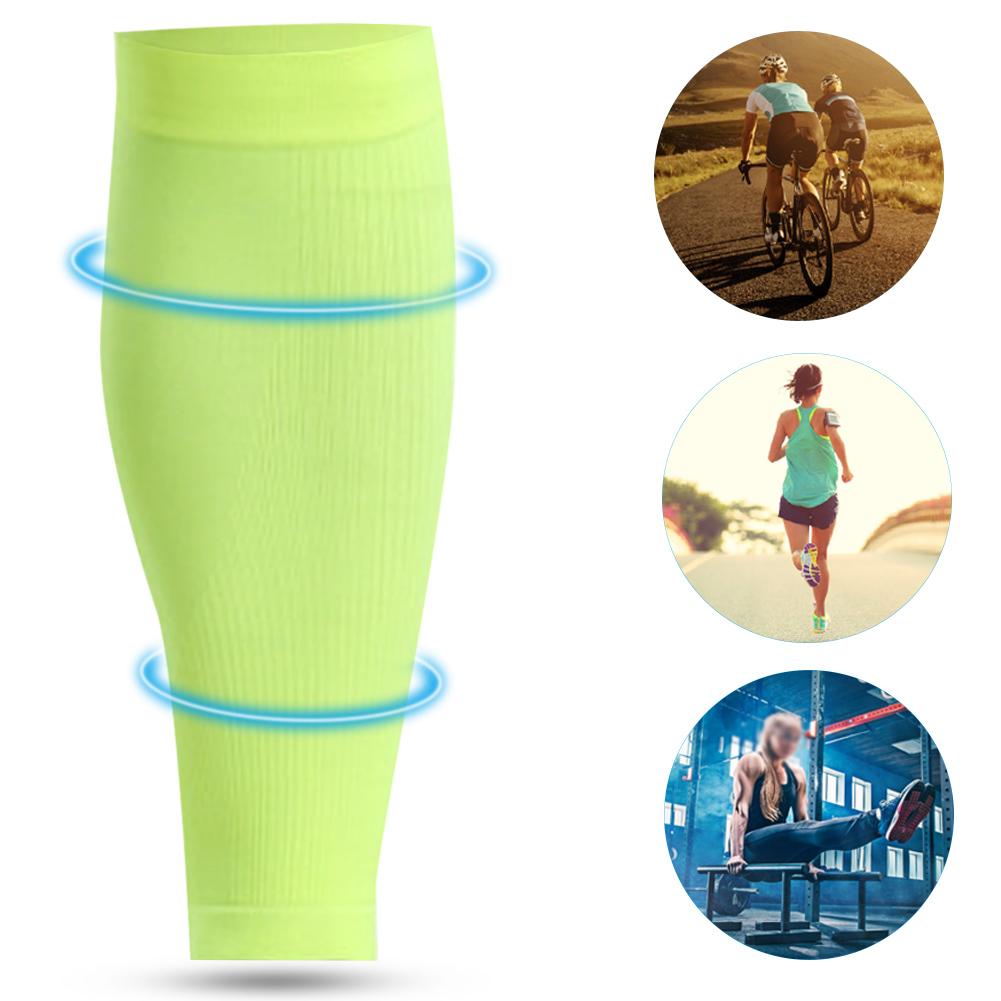 1Pair Mumian Sport Training Shin Pads Calf Sleeves Breathable Protective Gear Fluorescent GreenS