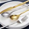 304 Stainless Steel Cutlery Thickened Table Fork Knife Spoon Bamboo Handle Dinnerware Western Tableware