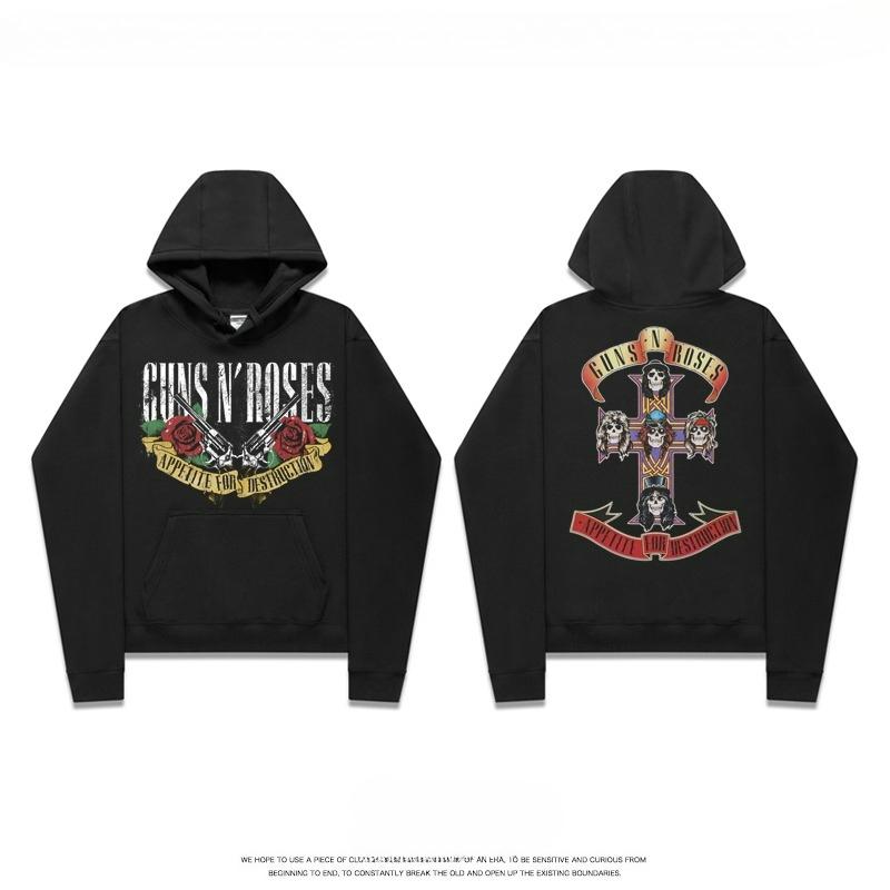 Vier Jahreszeiten Kapuzenpullover Herren und Damen Gleich Pullover Hoodie Rock Guns'N'Roses Guns and Roses Guns Band Druck