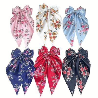 Korea Mode Schleife Haarspange für Frauen Print Bänder Schleifen Haarspange Mädchen Elegant Haarnadel Erwachsene Einfarbig Federklemme Accessoires