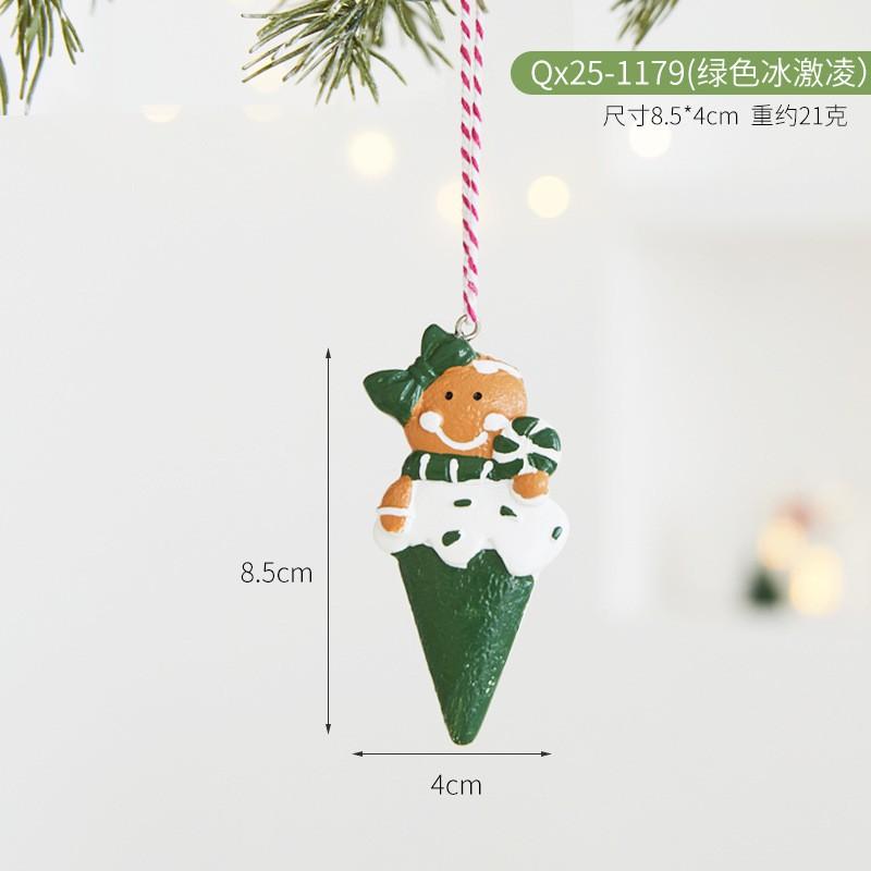 Christmas Decorations Set Resin Hanging Ornaments Candy Cane Tree Sock Snow Cone House Wreath Hotel Mall Party