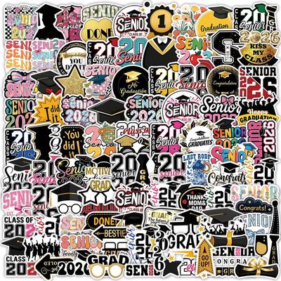 Creative Graduation 2026 Stickers for Scrapbooking Phone Cases Water Bottles Waterproof Decorative Stickers for Diaries Journals and Crafts