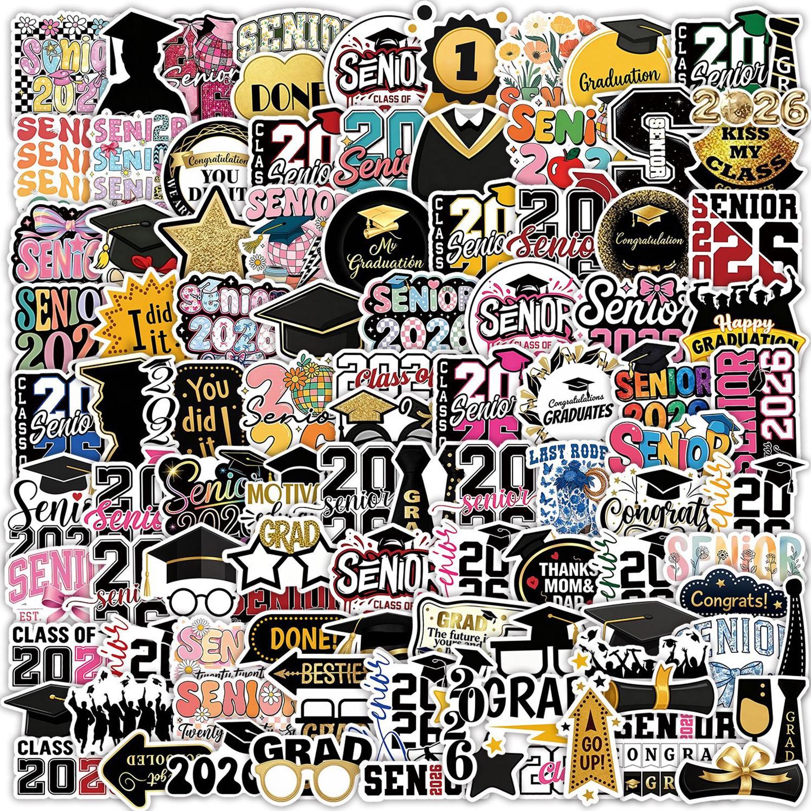 

100 Creative Stickers For The 2026 Graduation , Diary, Phone Case, Water Cup, Scrapbook, Decorative Stickers One Size