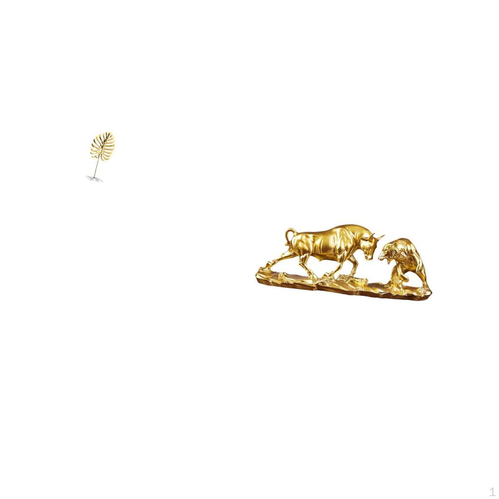 Abstract Metal Cow Sculpture Figurine Feng Shui Home Decor Bookshelf Bar Ornament Unique Artwork