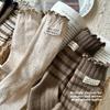 Fall and Winter Children's Cotton Moisture-Wicking Breathable Elastic Mid-Calf Socks Soft and Comfortable with Wooden Ear Decorations