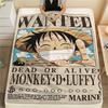 One Piece Character Print Flannel Blanket,High Quality Comfortable for All Seasons,Home Decor,Warmth and Comfort,Perfect for Christmas Gifts