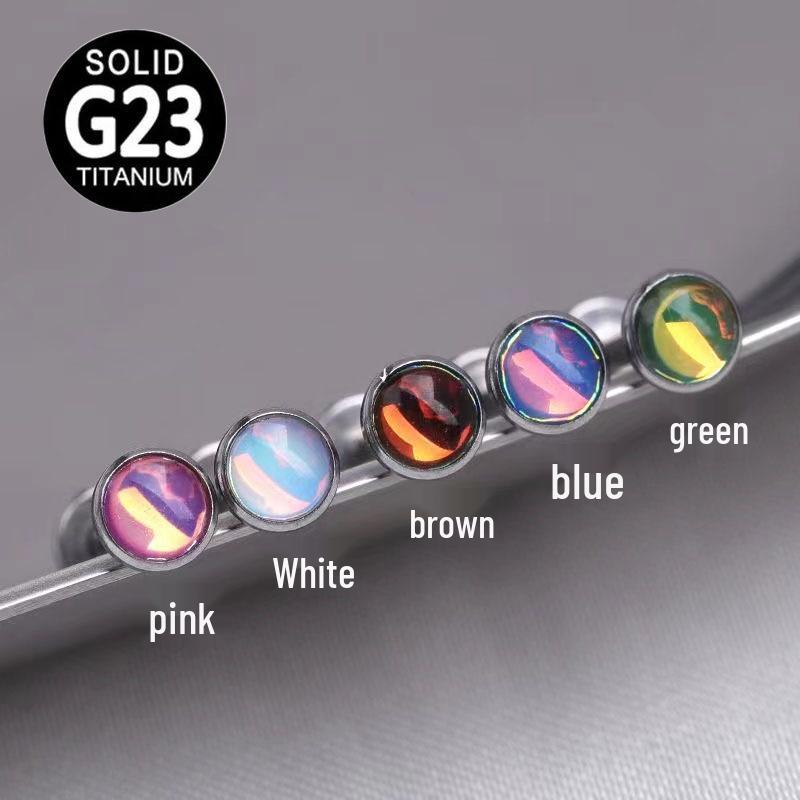 

F136 Иридесцентный глиттер Лабрет-пирсинг с каплей масла 1.2*6*4