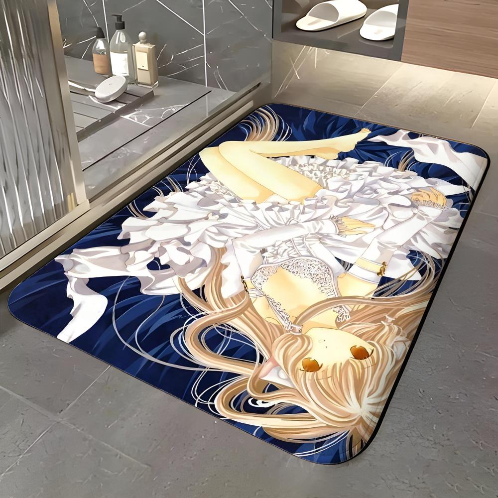 Animation C-Chobits Floor Mat Soft Flannel Entrance Door Mat Non Slip Absorbent Bathroom Bedroom Floor Rug