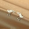 Cute And Unique Animal Birds Earrings Women And Girls Fashionable Hummingbird Ear Wearing Zircon Valentine Day Gift