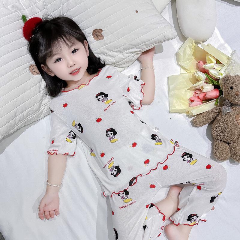 Baby Pajamas Sets Cotton Child Pajamas Toddler Summer Sleeveless Baby Nightwear Pyjamas Kids Cartoon Homewear Clothes