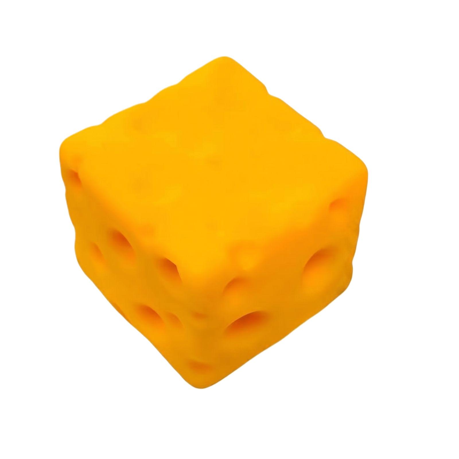 

Cheese Shape Stress Relief Toy 10cm Cube with Soft Clay Filling for Squeezing and Sensory Relaxation One Size жовтий