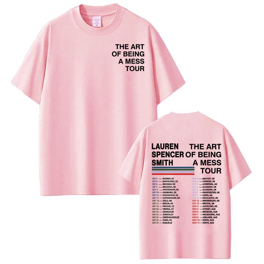 Lauren Spencer Smith The Art of Being A Mess Tour Vintage Tees Men Women Fashion Loose T-shirt Cotton Casual T-shirts Fan Gifts
