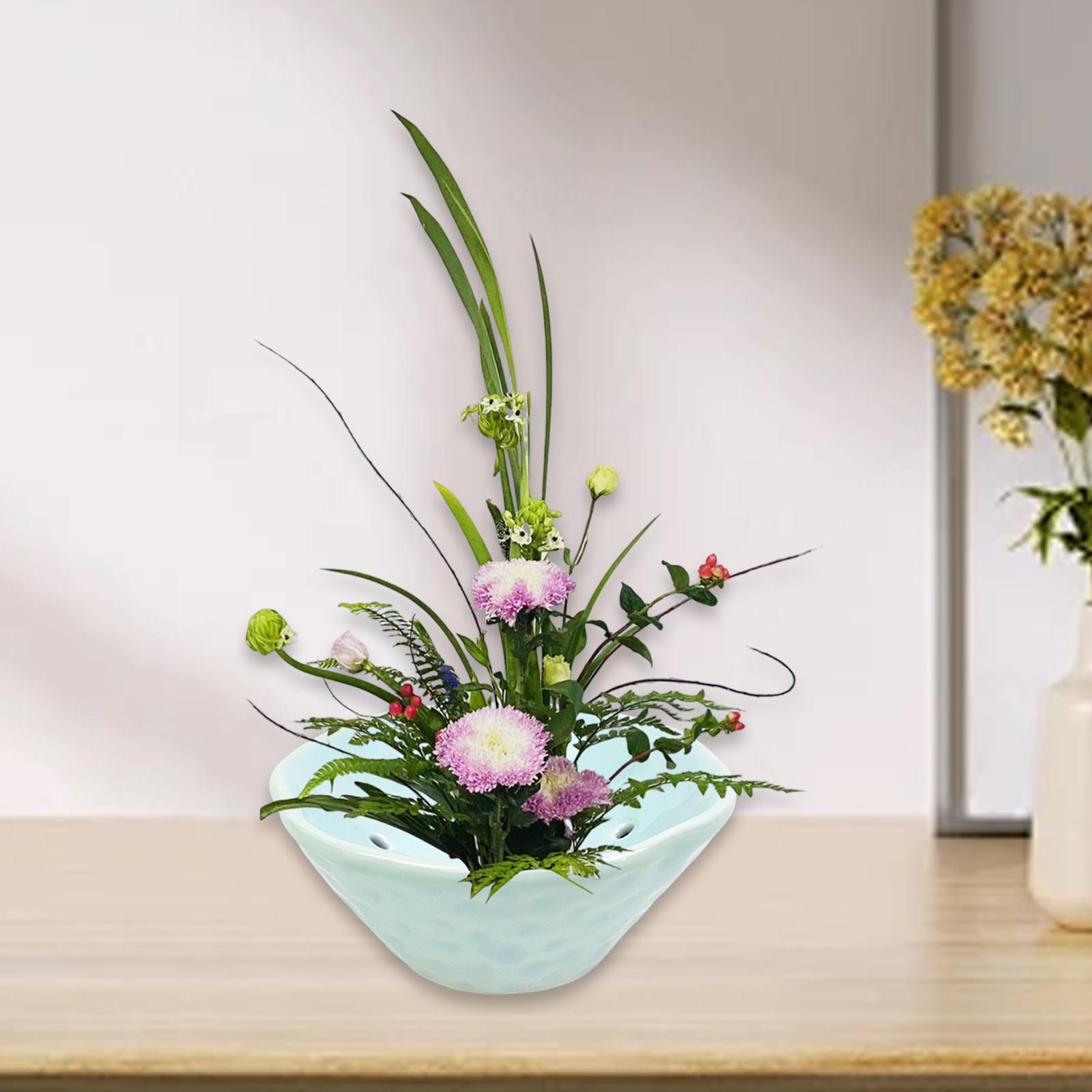 

Floral Holder Frog, Flower Arrangement, Fashion Decoration,Versatile Pot,Pottery Flower Vase Bowl for Office,Living Room,Gift світло-синій колір