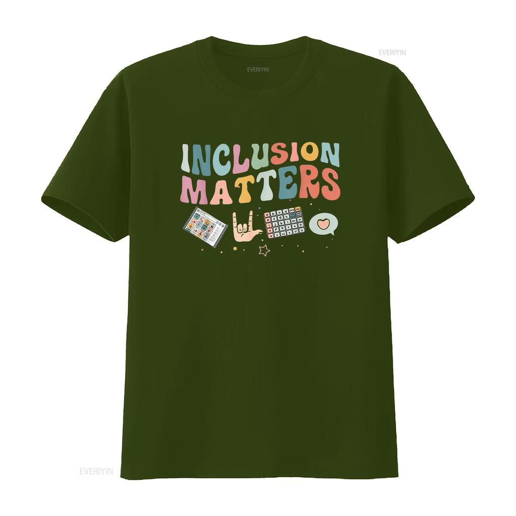 Inclusion Matters Special Education Teacher Sped Autism T Shirt vintage Washed Breathable Unisex fashion designer clothes