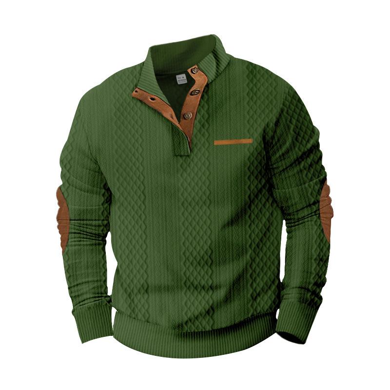 

Autumn and Winter New Men s Outdoor Jacket Jacquard Plaid Casual Collar Long-sleeved Sweater Men s Tops XXXL