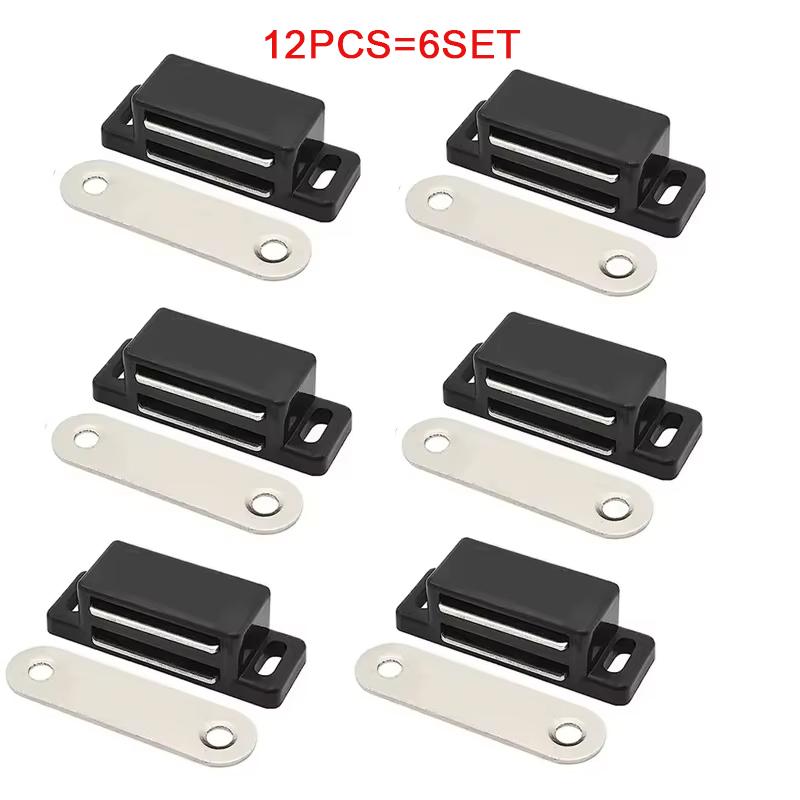 12 Pieces Cupboard Kitchen Furniture Magnetic Cabinet Door Latch Closures White Plastic Strong Powerful Magnet Catch