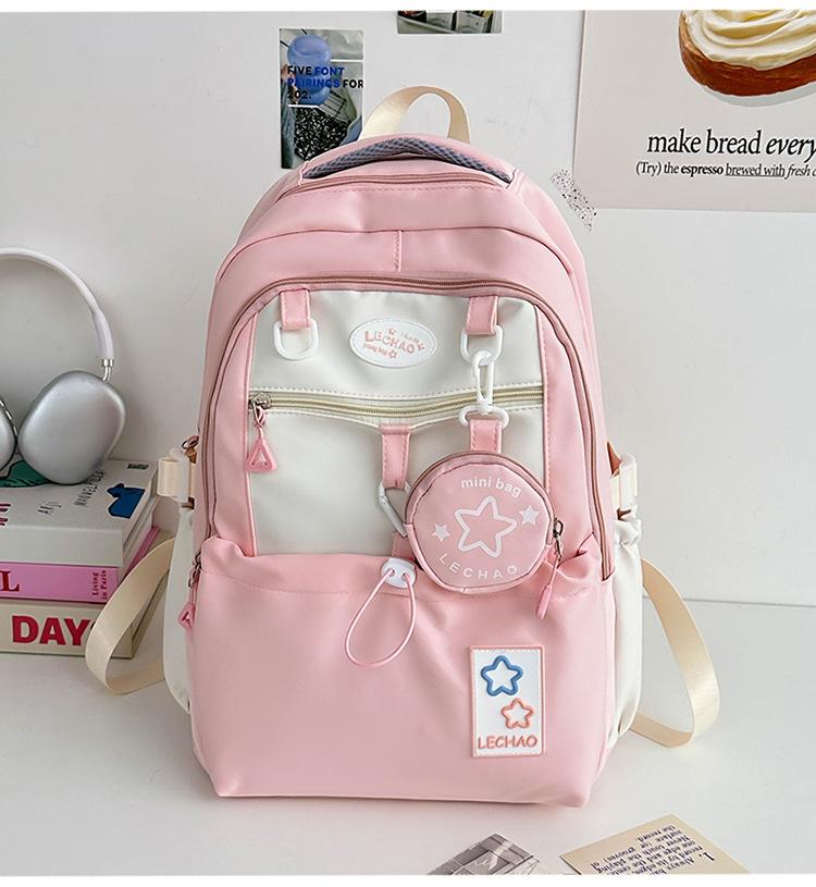Schoolbag New College Style Cute School Bag Junior High School Student High School Student Lightweight Backpack Girl Large Capacity Backpack