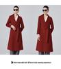 Women's Mid-Length Double-Sided Cashmere Coat - Slim Fit Korean Style Belted Trench, 100% Pure Wool for Autumn and Winter
