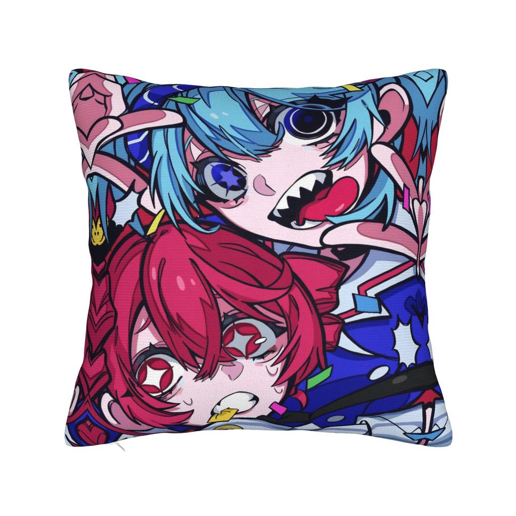 Chibi Mesmerizer Kasane Teto Square Pillowcases Sofa Kawaii Cushion Case Virtual Singer Home Decoration Pillowcase 40*40
