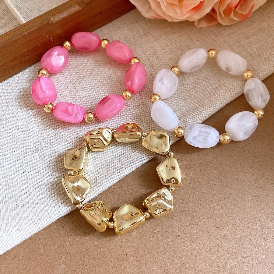 Colorful Jade Geometric Acrylic Bracelet - Retro, Simple, & Fashionable with a High-End Feel