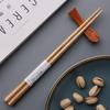 Lin Sen Fang Japanese Style Chestnut Wood Hexagonal Chopsticks with Bamboo Joint Design, 5 Pairs