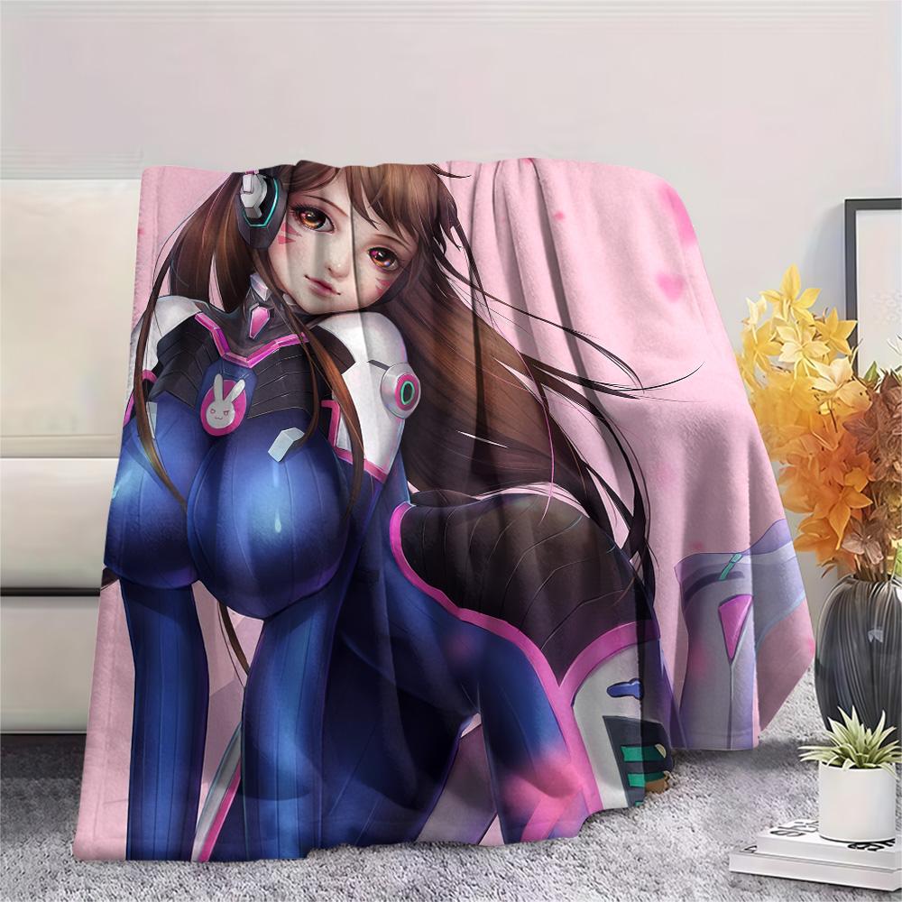 D.Va  Print Flannel Blanket, High quality Comfortable for All Seasons, Home Decor, Warmth and Comfort