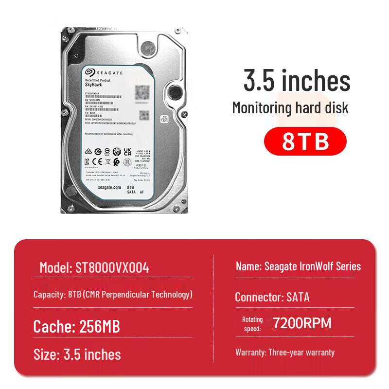 Seagate SkyHawk 8TB Surveillance Hard Drive