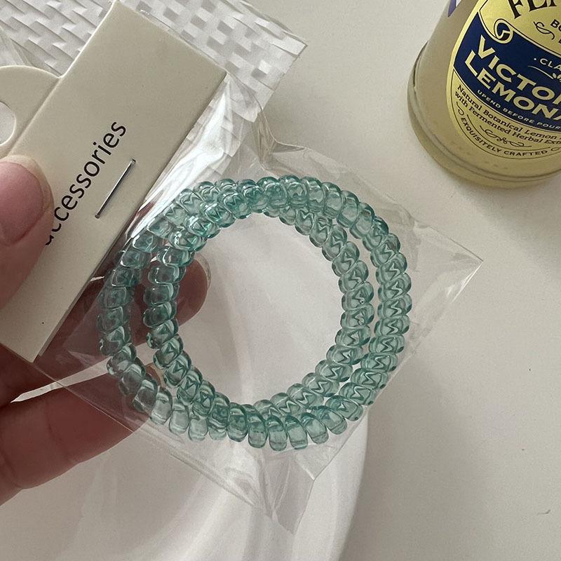Korean Style Translucent Phone Cord Hair Tie - Seamless & Fashionable for Women
