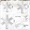 3 Pcs Metal Snowflake Wall Decor Winter Large Snowflake Decorations 12 10 8 Silver Rustic Snow Hanging Ornaments Farmhouse Metal Snow Flake on Rope
