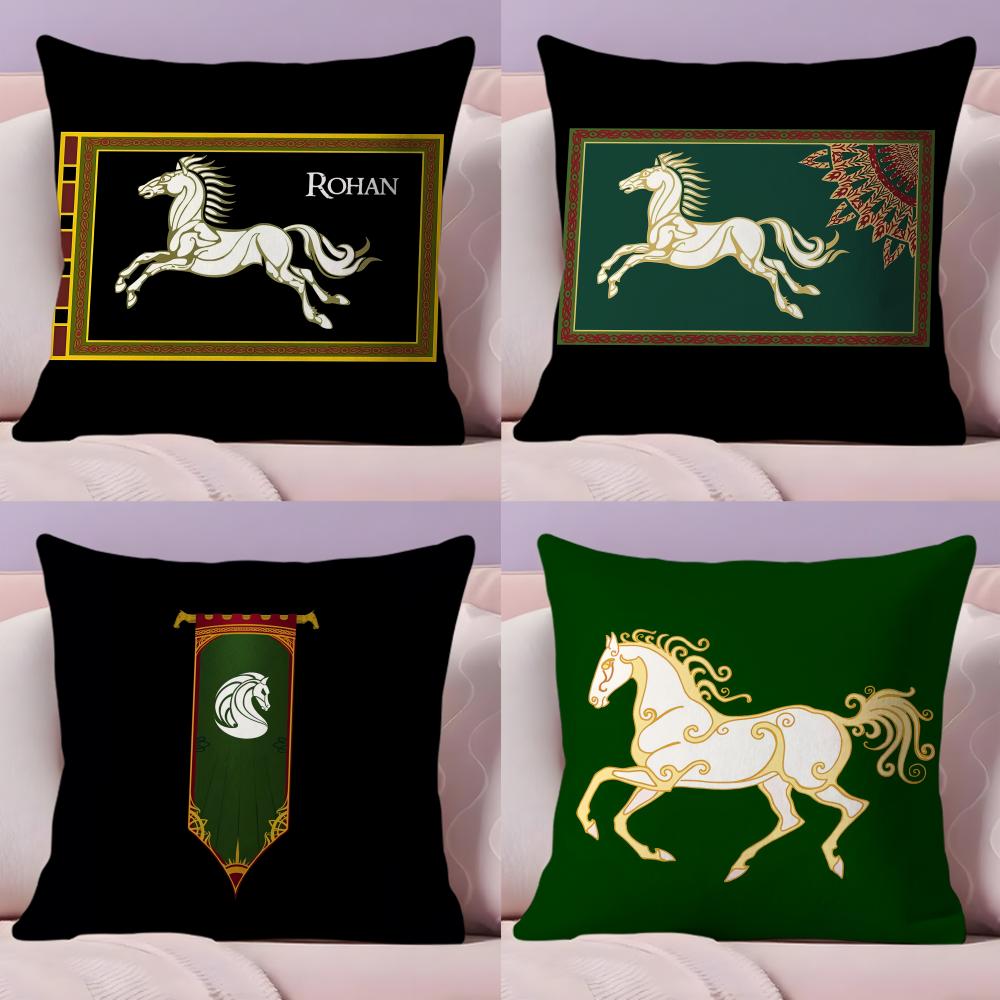 Kingdom Of Rohan Funny Cushion Cover Plush Fabric Soft Double-Sided Printed Invisible Zipper Sofa Pillow Case Home Decor
