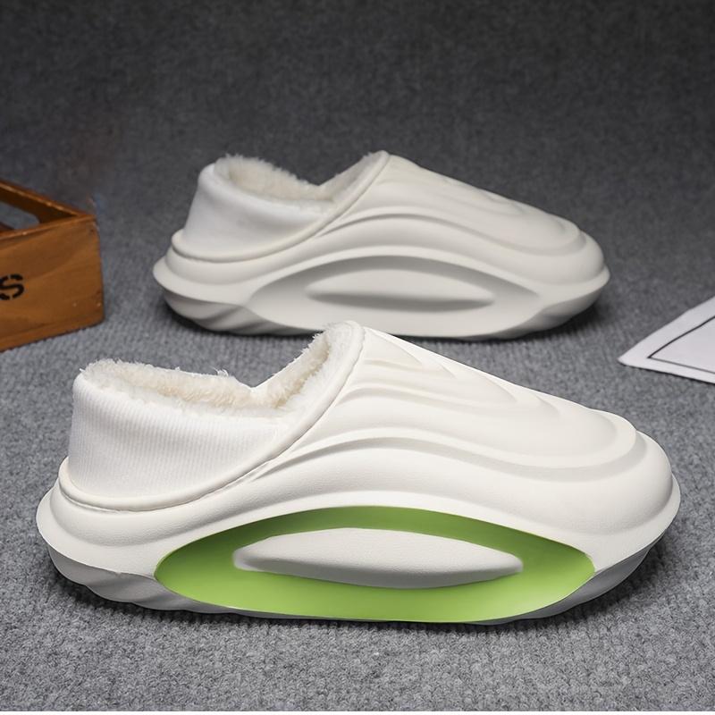 Winterverdickte Rutschfeste Gefütterte Hausschuhe Leichte EVA Indoor Outdoor Heim Freizeitschuhe mit Weichem Stofffutter