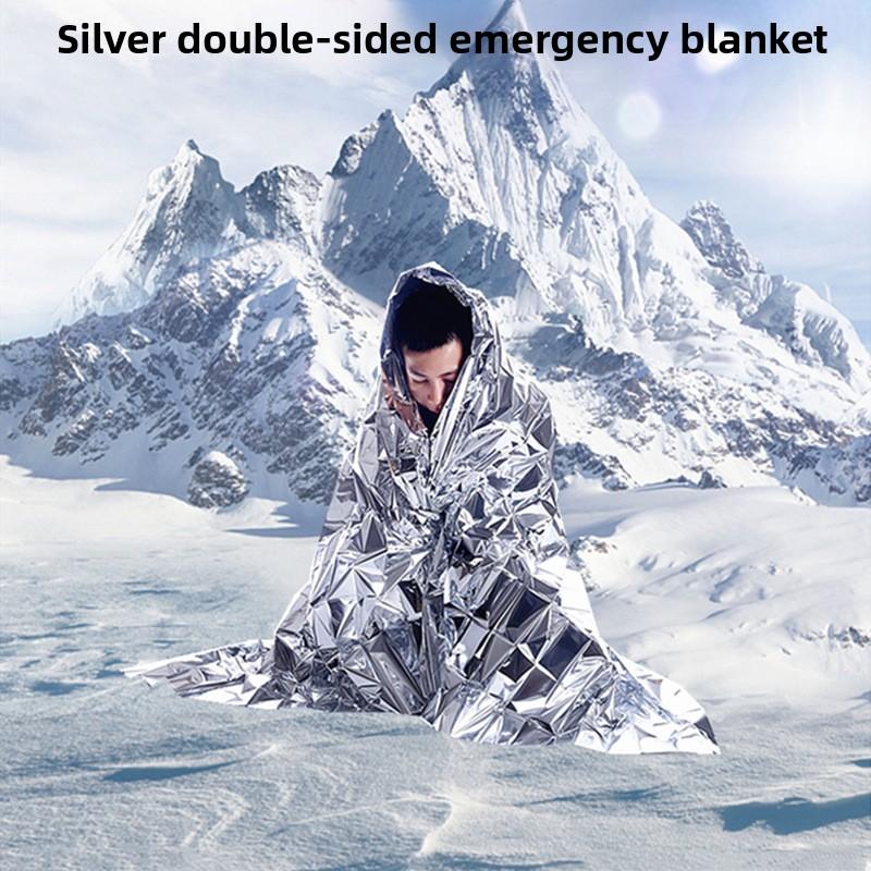 Outdoor camping PE aluminum film emergency sleeping bag insulation first aid survival reflective travel insect-proof dirty wet pad portable